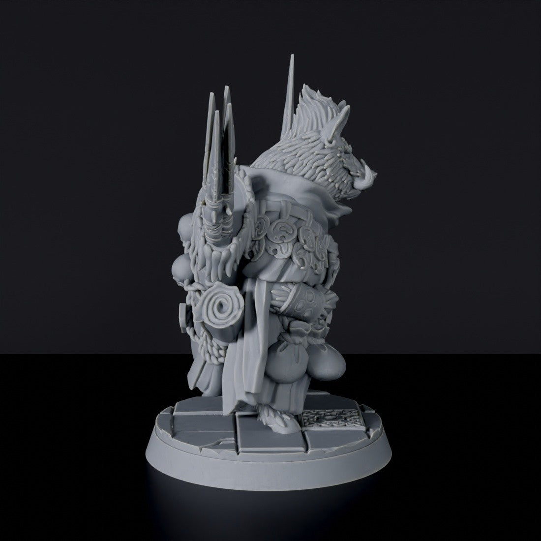 Dedicated set for Bloodfields Beastshape Tribe army - fantasy miniature of boar Brother Tusk