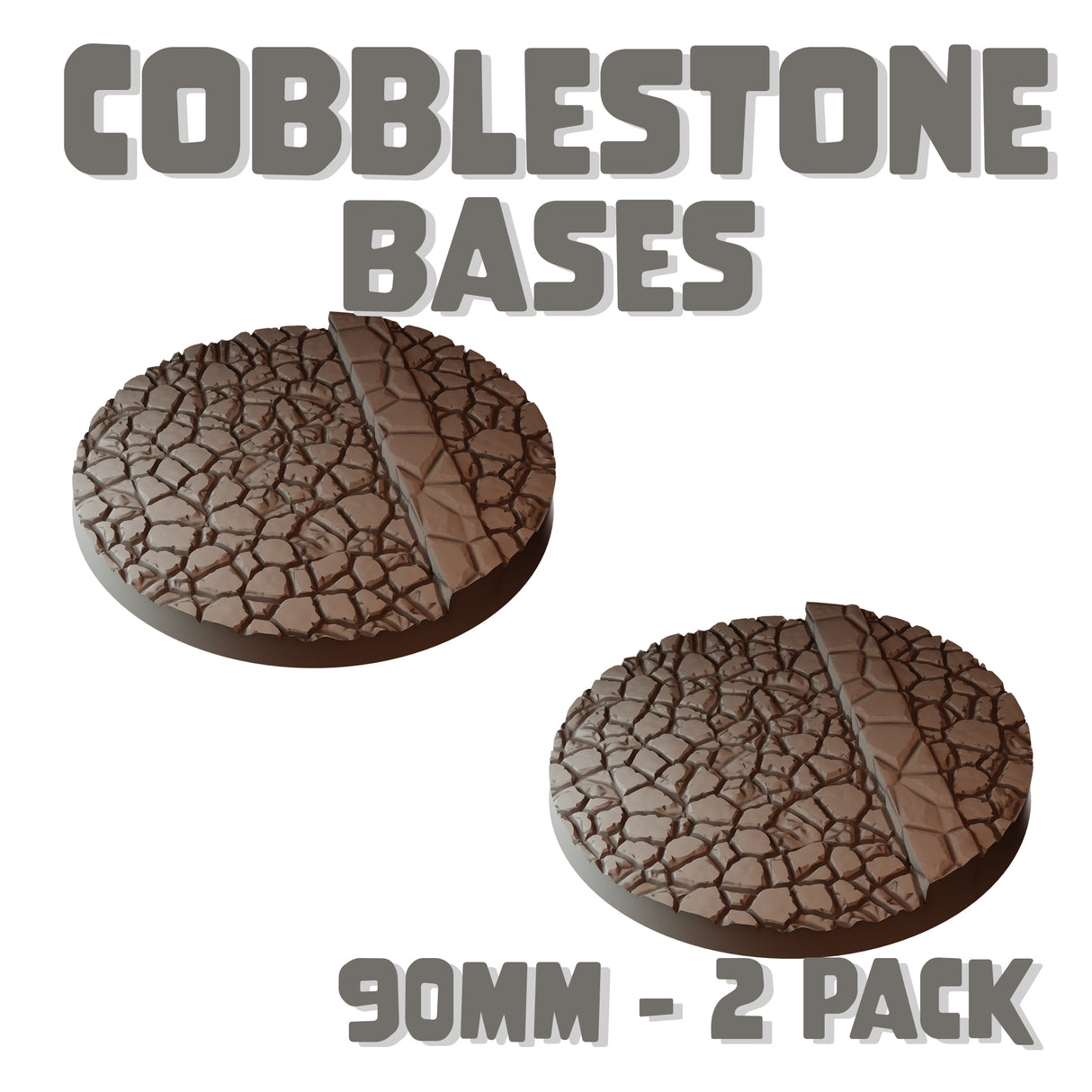 90mm Cobblestone Round Bases (Set of 2)