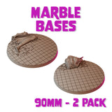 90mm Marble Round Bases (Set of 2)