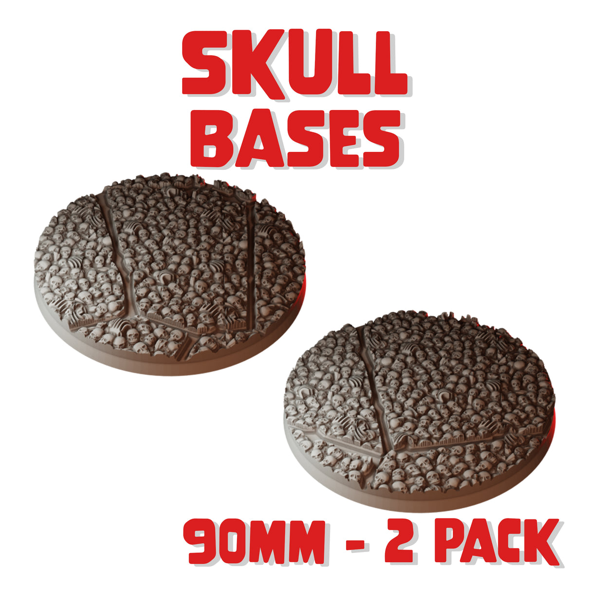 90mm Skull Round Bases (Set of 2)