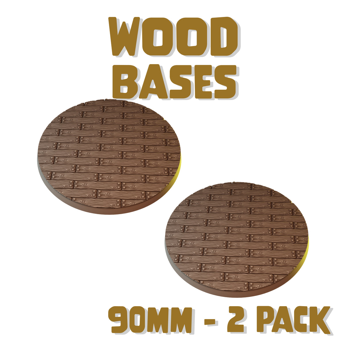 90mm Wood Round Bases (Set of 2)