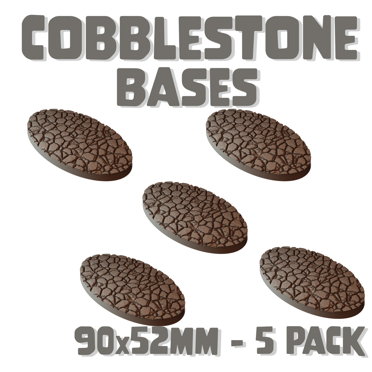 90x52mm Cobblestone Round Bases (Set of 5)