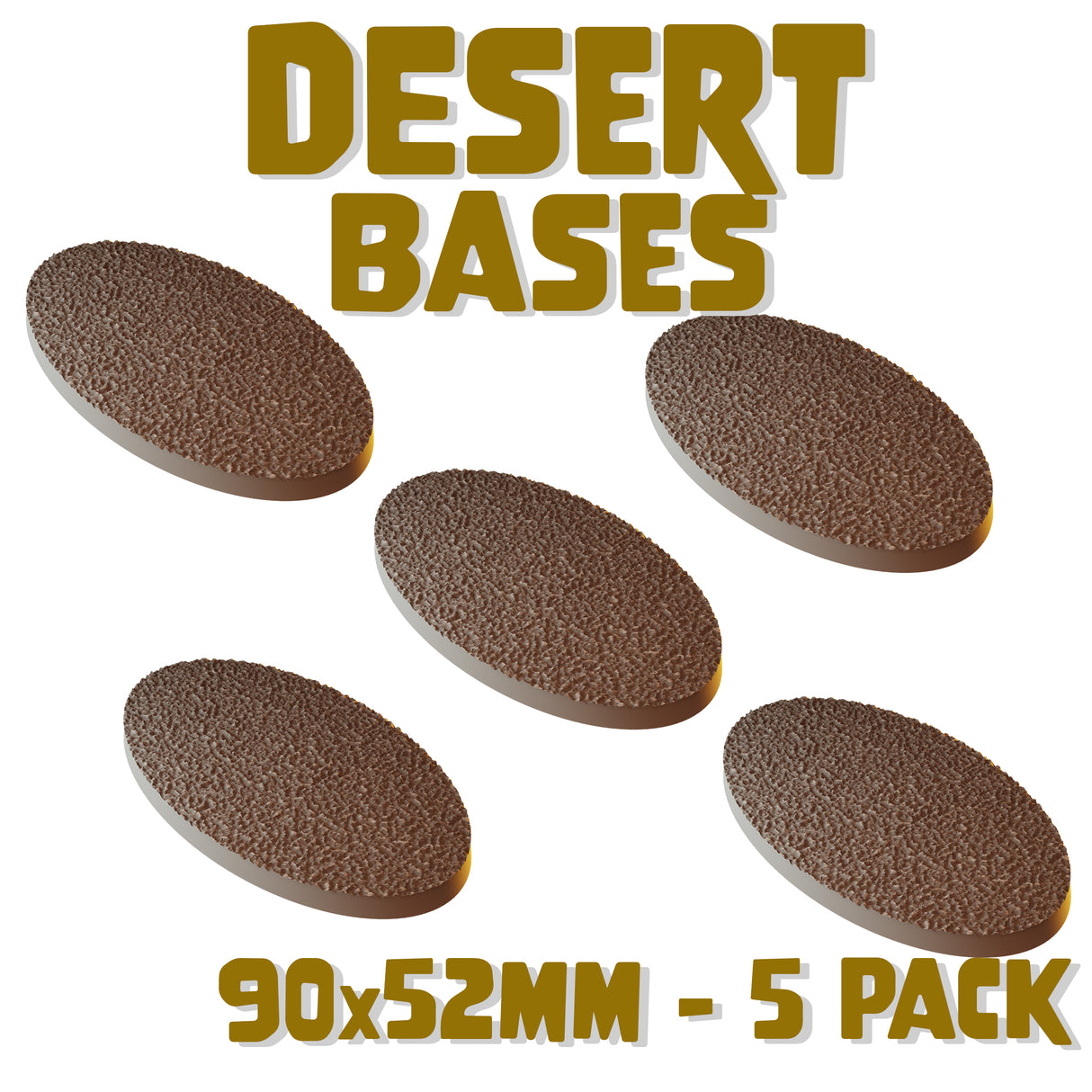 90x52mm Desert Round Bases (Set of 5)