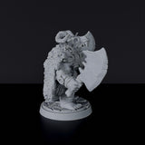 Dedicated warrior set for fantasy tabletop RPG army - Dwarf Male Barbarian with axes miniature