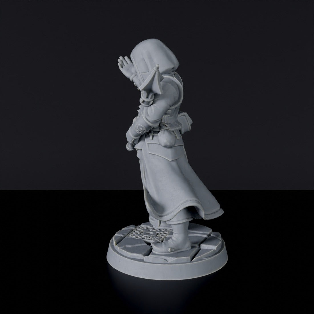 Miniature of Human Male Cleric with tome and cloak - dedicated set for fantasy tabletop RPG games