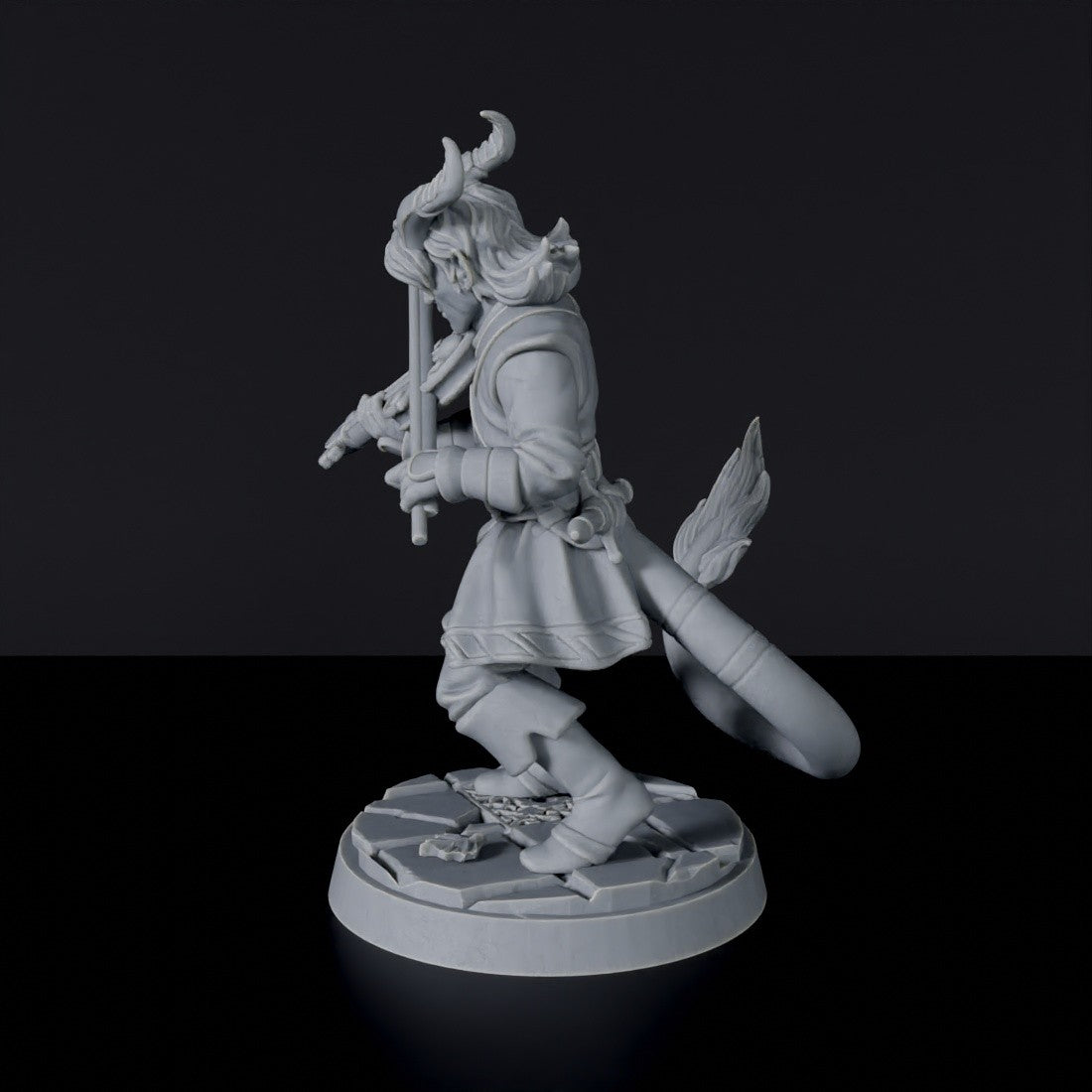 Miniature of Tiefling Male Bard - dedicated fantasy set for tabletop RPG games and collectors