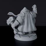 Miniature of Dwarf Male Cleric with hammer and cloak - dedicated fantasy set to army for tabletop RPG games