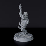 Miniature of Gnome Male Sorcerer with staff and cloak - dedicated wizard set for tabletop RPG games and collectors