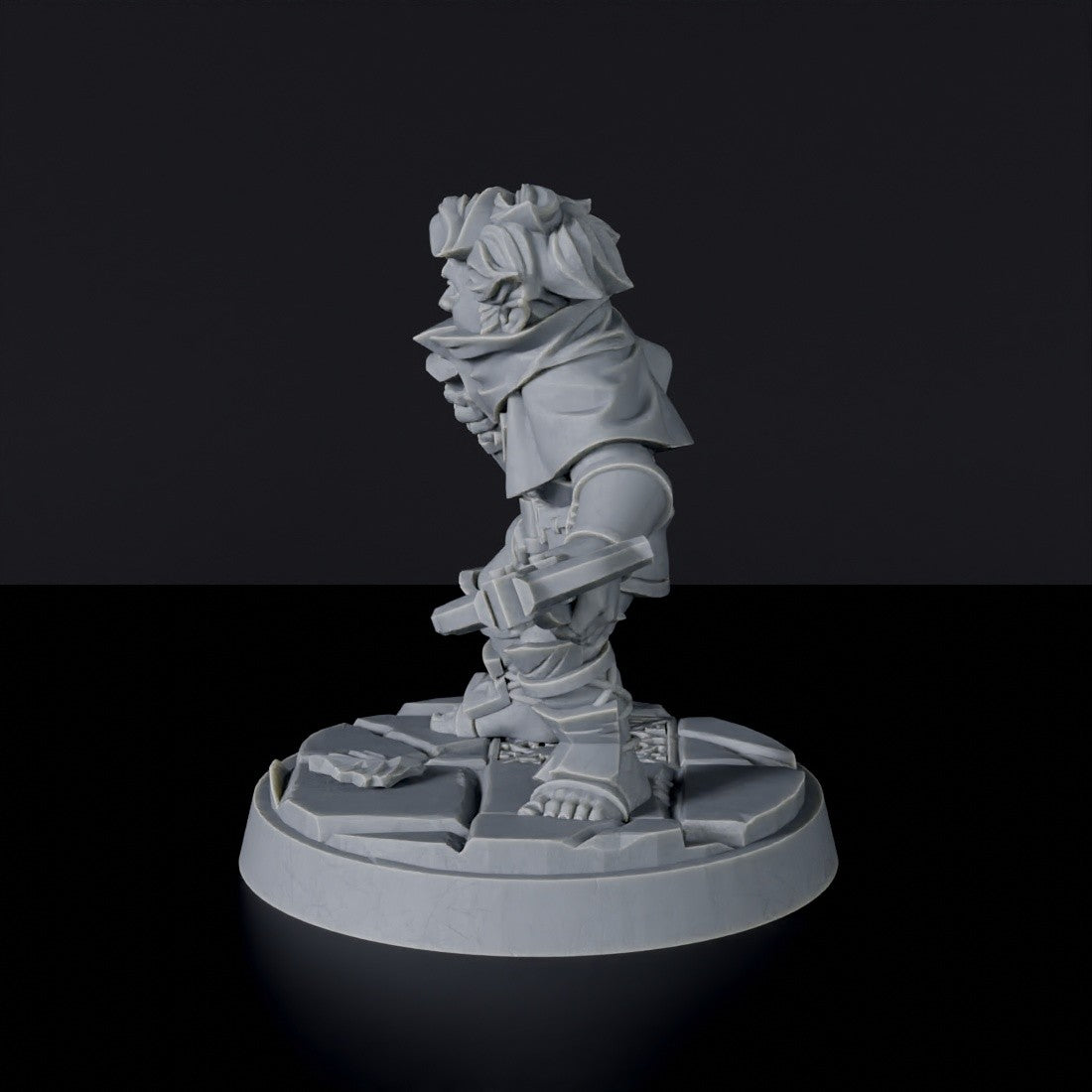 Miniature of Halfling Male Rogue with crossbow and knife - dedicated thief set for fantasy tabletop RPG games and collectors