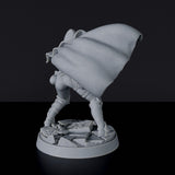 Miniature of Human Female Rogue with knife and cloak - dedicated thief set to army for fantasy tabletop RPG games