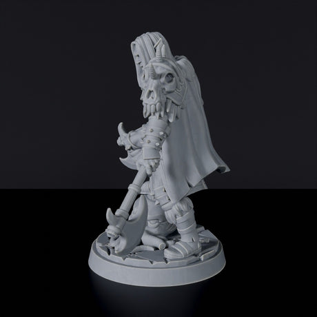 Miniature of Elf Male Barbarian with axes and armor - dedicated warrior set for fantasy tabletop RPG games and collectors