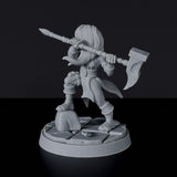 Miniature of Gnome Female Fighter with hammer - dedicated warrior set for fantasy tabletop RPG games and collectors