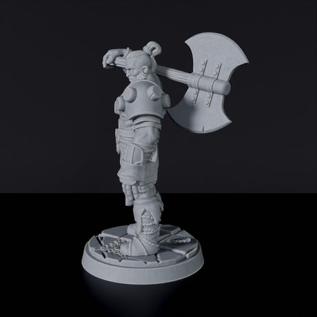 Miniature of warrior Half-Orc Male Barbarian - dedicated fighter set for fantasy tabletop RPG games and collectors