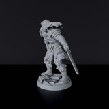 Miniature of Human Male Fighter with sword and axe - dedicated warrior set for fantasy tabletop RPG games and collectors