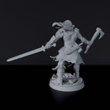 Miniature of Human Male Warrior with axe and sword - dedicated fighter set to army for fantasy tabletop RPG games