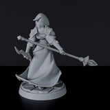 Miniature of magic wizard - Human Female Sorcerer with staff - dedicated fantasy set to army for tabletop RPG games