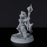 Miniature of magic Gnome Female Warlock with staff - dedicated set for fantasy tabletop roleplaying games and collectors