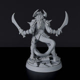 Miniature of Tiefling Female Warrior ver. 1 with swords - dedicated fighter set to army for fantasy tabletop RPG games