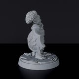 Dedicated fantasy set for tabletop RPG army - Gnome Female Warrior miniature of fighter with armor, shield and sword