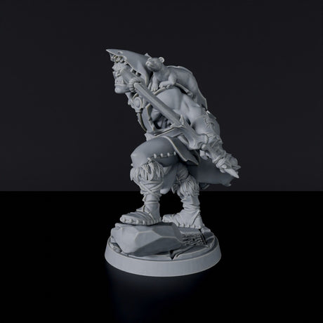 Miniature of Half-Orc Male Ranger - dedicated warrior set for fantasy tabletop roleplaying games and collectors