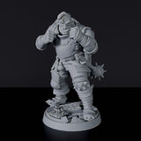 Miniature of Half-Orc Male Warrior with morning star and shield for fantasy tabletop role-playing games