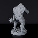 Miniature of Half-Orc Male Fighter with shield and morning star weapon - dedicated set to army for fantasy tabletop RPG games