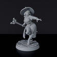 Miniature of Human Female Sorcerer ver. 2 with wand and hat for fantasy tabletop role-playing games