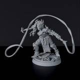 Miniature of Tiefling Female Fighter ver. 2 with mace and arkan for fantasy tabletop role-playing games