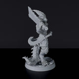 Dedicated fantasy set for tabletop RPG army - Dragonborn Female Barbarian fighter miniature with sword and armor