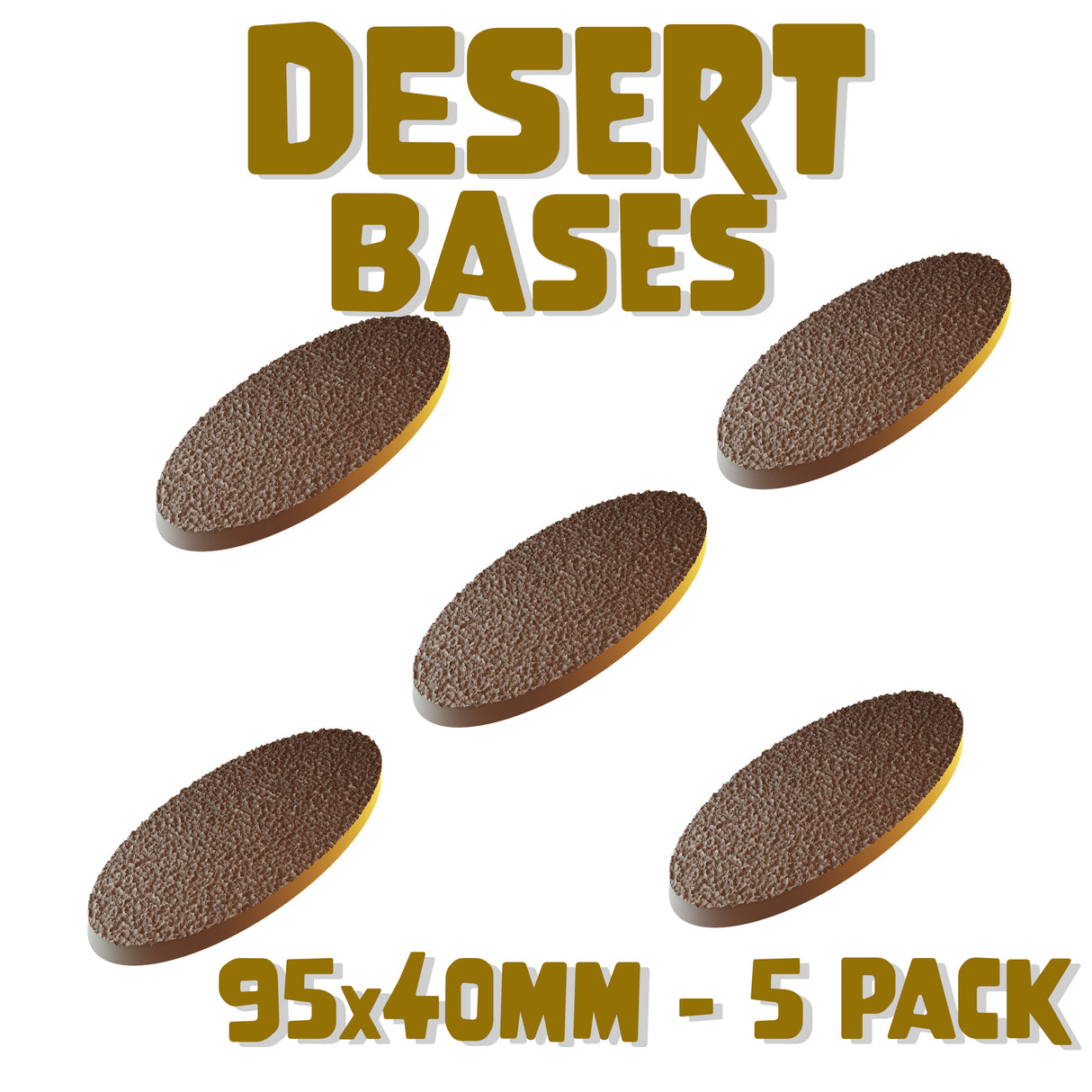 95x40mm Desert Round Bases (Set of 5)