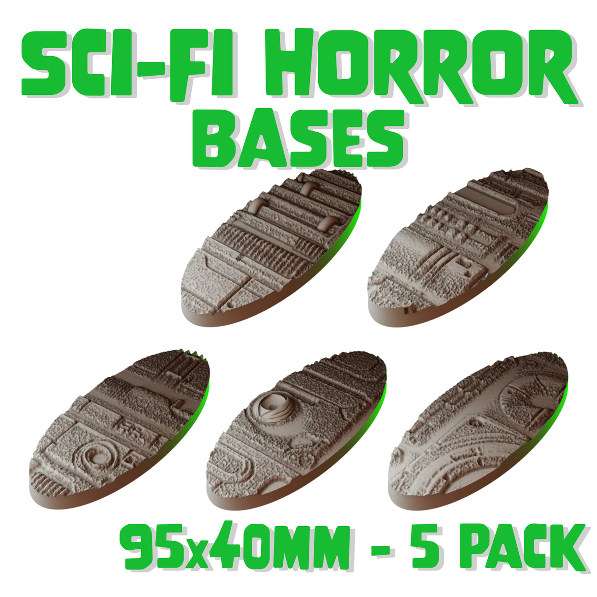 95x40mm Sci-fi Horror Round Bases (Set of 5)