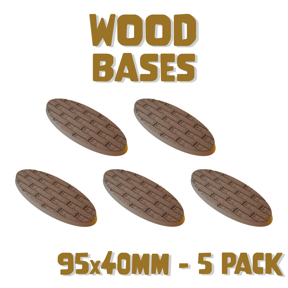 95x40mm Wood Round Bases (Set of 5)