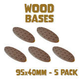 95x40mm Wood Round Bases (Set of 5)