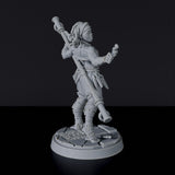 Dedicated set for fantasy tabletop RPG army - Human Female Monk miniature with staff and knives