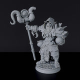 Miniature of Bugbear Male Warlock wizard with staff and sphere - dedicated set to army for fantasy tabletop RPG games