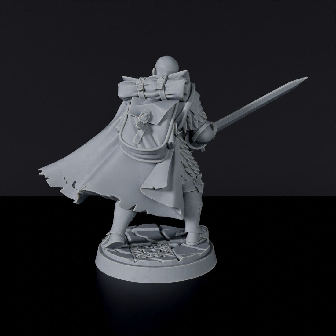 Miniature of Human Male Paladin ver. 2 - dedicated set to army for fantasy tabletop RPG games