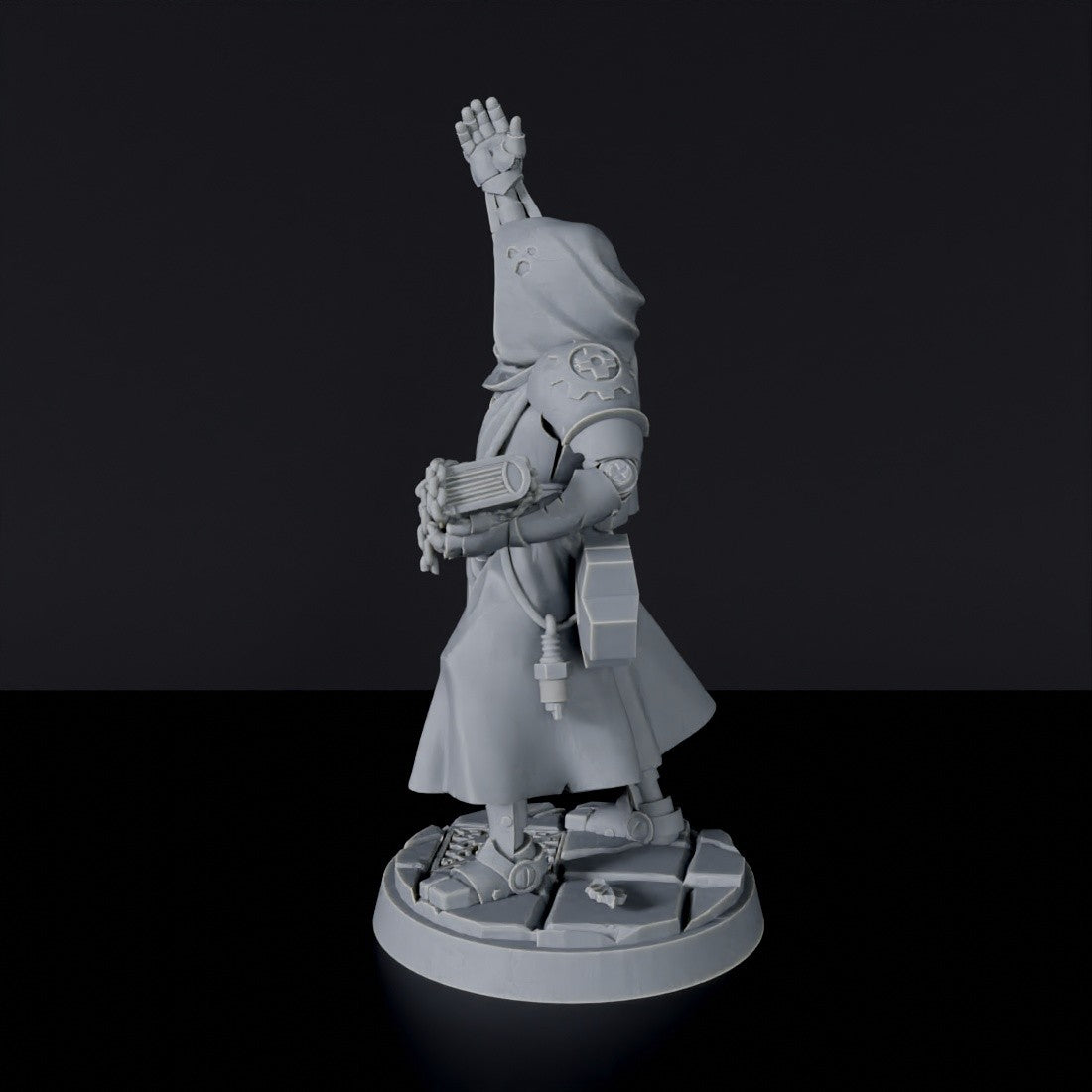 Miniature of Constructed Male Cleric with tome - dedicated fantasy set for tabletop roleplaying games and collectors