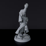 Dedicated set for fantasy tabletop RPG army - Constructed Male Cleric miniature with cloak, hammer and tome