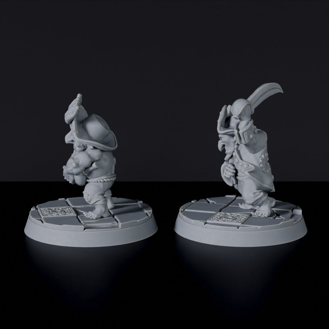 Miniatures of pirates Bongos & Choppa Blackwaters - dedicated goblins set for Bloodfields fantasy tabletop wargame