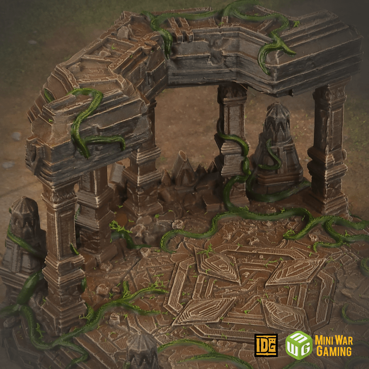 Ancient Ruined Stone Temple in Jungle Setting