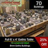 Full 6'x4' Table of 8mm Gothic Terrain - Printed for You (70 buildings)