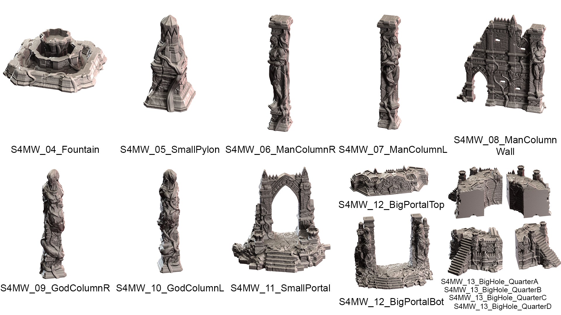 Terrain Set Of Jungle Stone Temple Ruins for AoS | MiniWarGaming