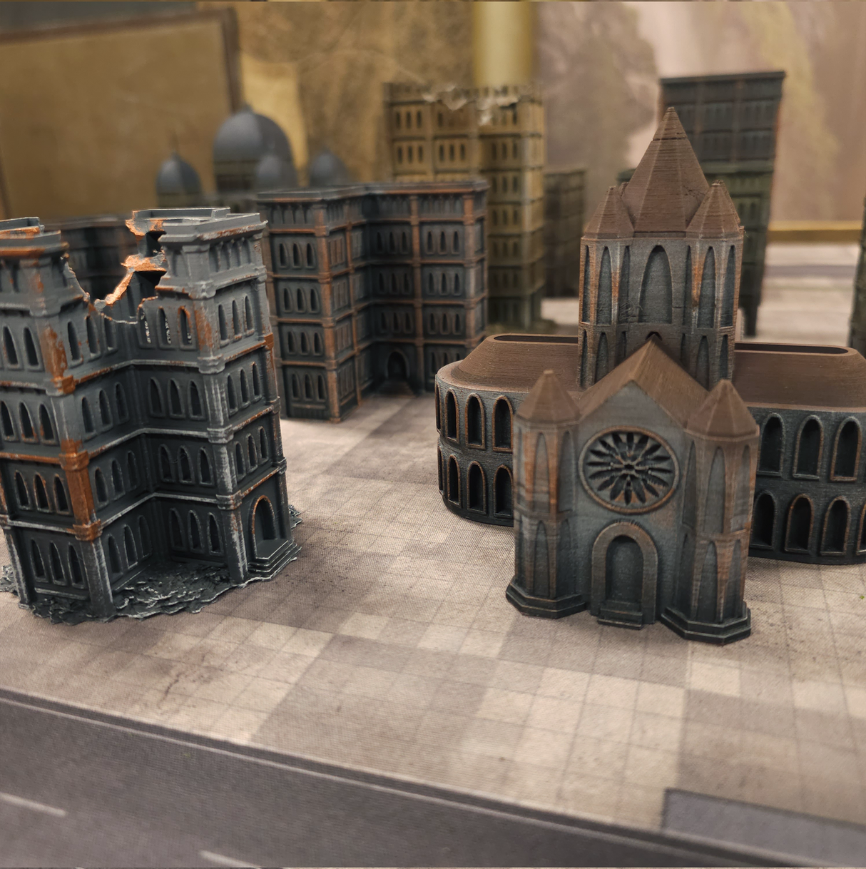 8mm Gothic Terrain Urban Sprawl - Printed for You (17 buildings)