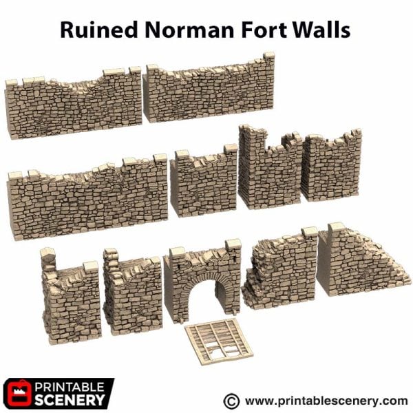 Ruined Norman Fort Walls