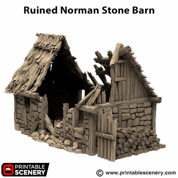 Ruined Norman Stone Barn