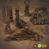 Set of Ancient Stone Scatter Terrain in Jungle Temple Ruins