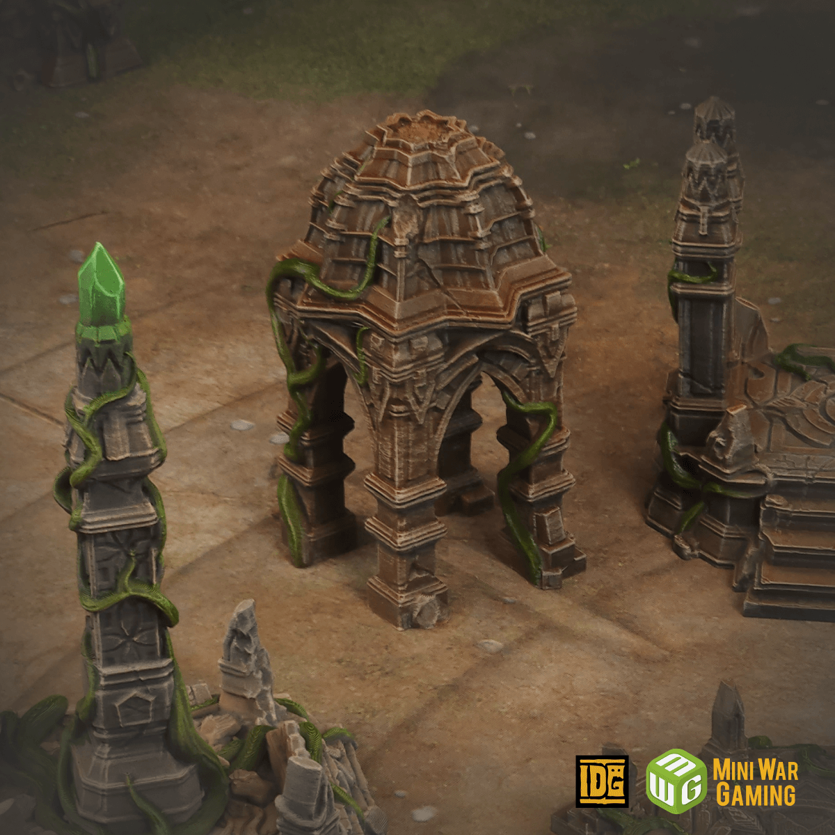 Set of Sacred Stone Shrines in Jungle Temple Ruins