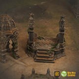 Set of Sacred Stone Shrines in Jungle Temple Ruins (STL)