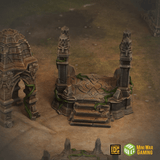 Set of Sacred Stone Shrines in Jungle Temple Ruins