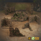 Set of Large Ancient Stone Ruins in Jungle Temple Setting (STL)